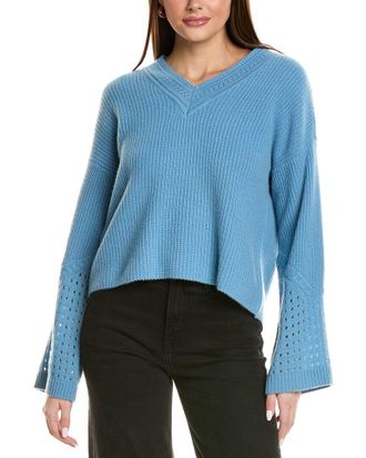 Design History Pointelle Sleeve Cashmere Sweater