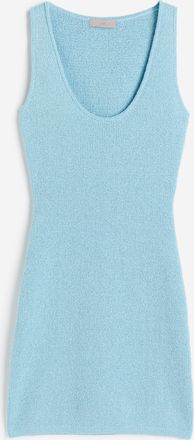 H&M &Auml;rmelloses Strickkleid - Hellblau