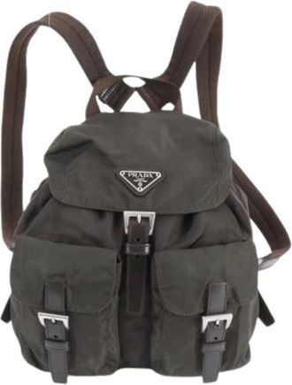 Prada Pre-owned Backpacks, female, Green, Size: ONE SIZE Pre-owned Vintage Backpack