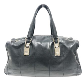 Chanel Black Leather Handbag Tote Bag (Pre-Owned)