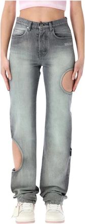 Off-white New Meteor Denim - Dames - Regular Fit Jeans - Grijs - W27 - Denim - Jeans