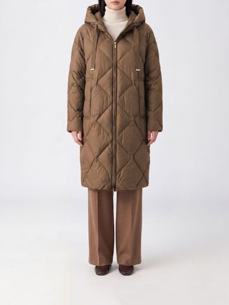 Max Mara Long Quilted Nylon Down Jacket with Hood
