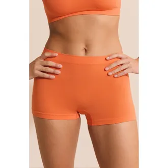 Etam Amande Seamless Cotton Blend Boyshorts in Apricot at Nordstrom, Size Medium