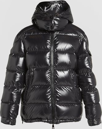 Moncler Maire Shiny Puffer Jacket with Removable Hood