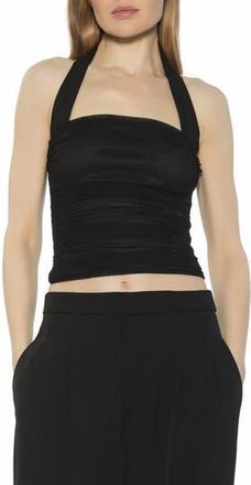 Alexia Admor Luca Halter Square Neck Top in Black at Nordstrom Rack, Size X-Large