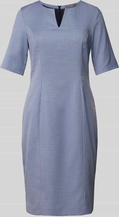 Christian Berg Knielanges Kleid mit Strukturmuster in Hellblau, Größe 34