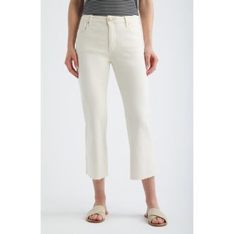 Kut from the Kloth Kelsey Fab Ab High Waist Ankle Flare Jeans in Ecru at Nordstrom, Size 00P