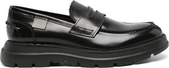 Giuliano Galiano Freddie penny-slot leather loafers - men - Calf Leather/Rubber/Calf Leather - 42 - Black