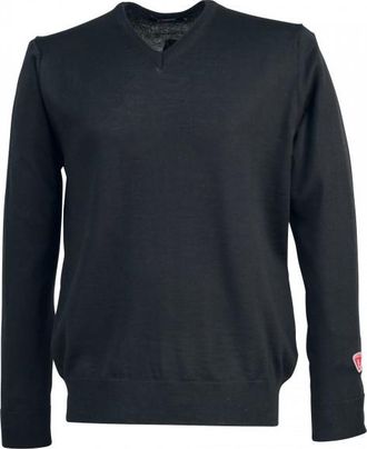 Ivanhoe of Sweden Cashwool V-Neck Male Merinopullover f&uuml;r Herren | blau/schwarz