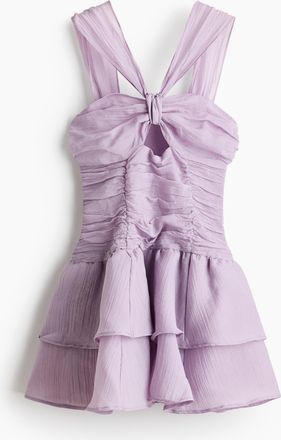 H&M Ausgestelltes Kleid mit Volants - Helllila