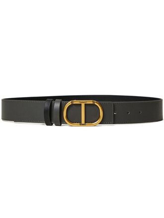 Twin-Set reversible belt - women - Polyurethane/Calf Leather - M - Grey