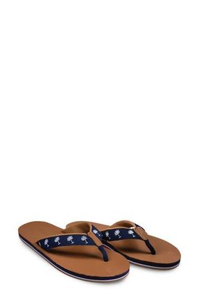 Hari Mari x Shep Rose Palm Waterproof Thong Sandal in Navy at Nordstrom, Size 10