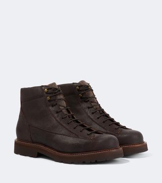Brunello Cucinelli Leather lace-up boots