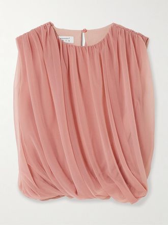 Abadia Top In Chiffon Arricciato - Rosa