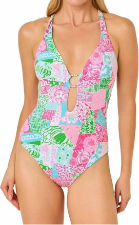 Lilly Pulitzer Ester One Piece Swimsuit In Multi Crazy Quilt