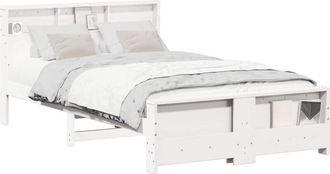 vidaXL Estructura De Cama Blanco 135 X 190 Cm Madera Maciza De Pino Vidaxl