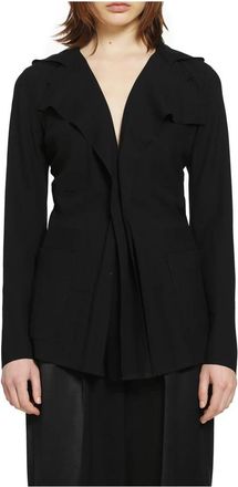 Junya Watanabe Pleated Twill Blazer - Dames - Blazers - Zwart - M - Leer - Jassen