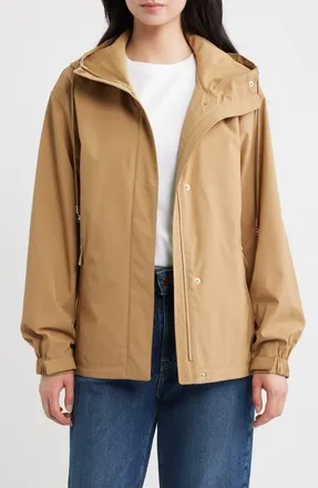 Michael Kors Water Resistant Hooded Jacket in Dark Camel at Nordstrom, Size X-Small