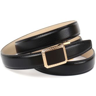 Anthoni Crown Lederg&uuml;rtel ANTHONI CROWN, Damen, Gr. 65, schwarz, Leder, unifarben, G&uuml;rtel Lederg&uuml;rtel, in schmaler Form