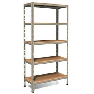 Anemos Scaffale Metallico Ad Incastro A 200 Ripiani 120x50 H 200 Cm Colore Zincato Mod. Pokerino