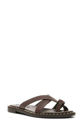 Steve Madden Brutus Slide Sandal in Brown Leather at Nordstrom, Size 5.5