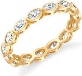 Crislu Oval Cut Cubic Zirconia Eternity Ring in 18Kt Yellow Gold/clear Stone at Nordstrom, Size 7