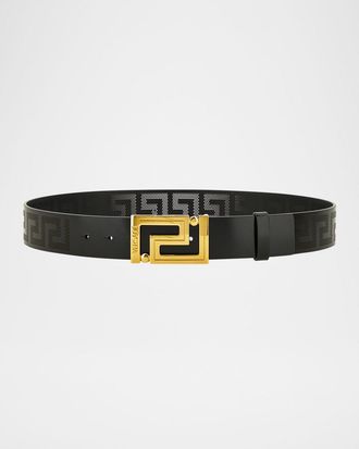 Versace Mens Greek Key Leather Belt
