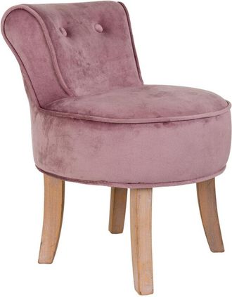 Wanderlust Deco Wanderlust Deco - Banqueta De Madera Tapizada Rosa 45x46x36/58