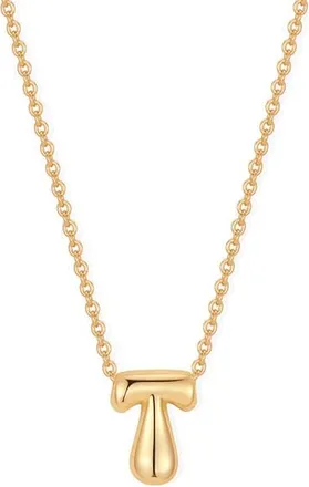 Brook & York Mini Pippa Bubble Initial Pendant Necklace in Gold T at Nordstrom