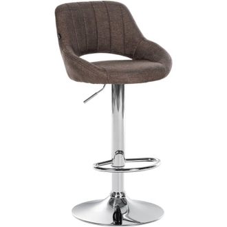 Clp Clp - Taburete De Bar Milet En Tela Con Base Met&aacute;lica Marr&oacute;n Cromado
