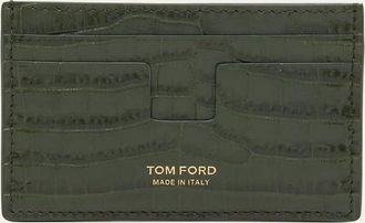 Tom Ford Mens Croc-Printed T Line Cardholder