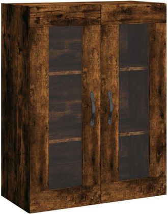 vidaXL Wall Mounted Cabinet Smoked Oak 69.5x34x90 cm Engineered Wood Vidaxl