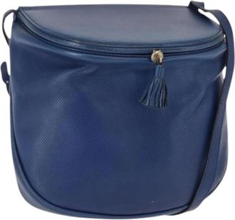 Bottega Veneta Pre-owned Cross Body Bags, female, Blue, Size: ONE SIZE Pre-owned Vintage Leather Shoulder Bag