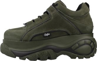 Buffalo Classic Low Leather - Dames - Sleehakken - Groen - 39 EU - Leer - Schoenen