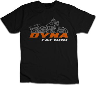 Generic Biker T-Shirt for Harley FXDF Dyna Fat Bob (2008-2017) Fans, 100% Cotton, Classic Fit, Motorcycle-Inspired Design, Black - 2008-2013, XXL