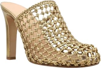 Ferragamo Womens High Heeled Mules In Gold