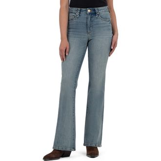 Kut from the Kloth Ana Braided Belt Loop Flare Jeans in Confidence at Nordstrom Rack, Size 16