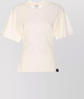 Courr&egrave;ges cotton fitted appliqu&eacute; t-shirt