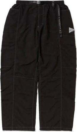 And Wander Broek met ceintuur en vlakken - Zwart