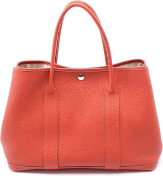 Herm&egrave;s Red Color Leather Tote Bag (Pre-Owned)