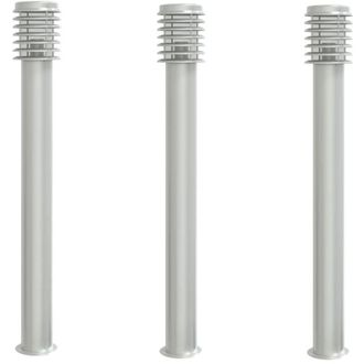 vidaXL Vidaxl - L&aacute;mparas De Suelo De Exterior 3 Uds Acero Inoxidable 110 Cm