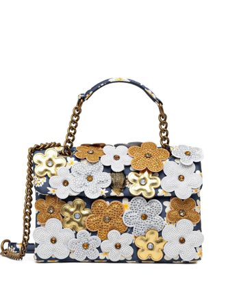 Kurt Geiger medium Daisy floral-appliqué cross body bag - women - Polyester/Polyester/Repreve - One Size - Blue