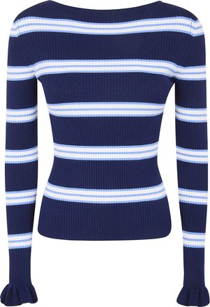 Twin-Set Boat Neck Stripes Sweater