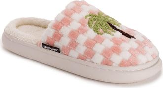 Muk Luks Joss Faux Shearling Lined Slipper in Pink Palm Tree at Nordstrom Rack, Size X-Large