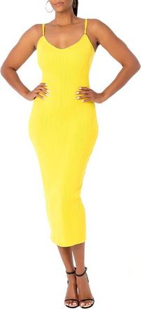 Dai Moda Draya Body-Con Sweater Dress in Yellow at Nordstrom, Size X-Large