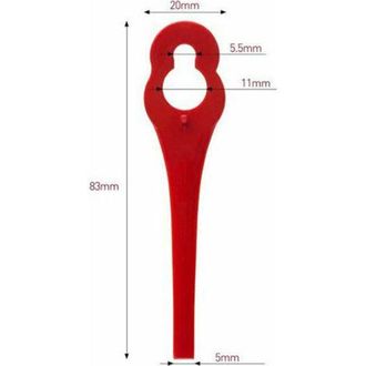OEM Paquete De 100 Cuchillas De Pl&aacute;stico De Repuesto Para Desbrozadoras Florabest Lidl Frta 20 A1, Fat 18b3, Frt18a