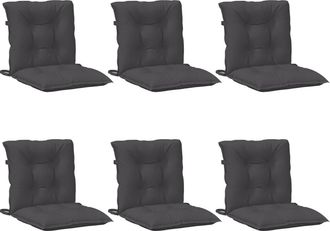 vidaXL Cojines Silla Respaldo Bajo 6 Ud Tela Gris Antracita Melange Vidaxl