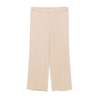 Issey Miyake Wide Trousers, female, Beige, Size: XL Wide Trousers