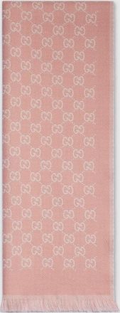 Gucci Reversible Wool Scarf, Pink