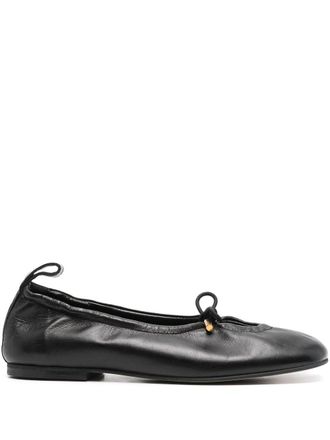 Alohas Rosalind Black Leather Ballet Flats